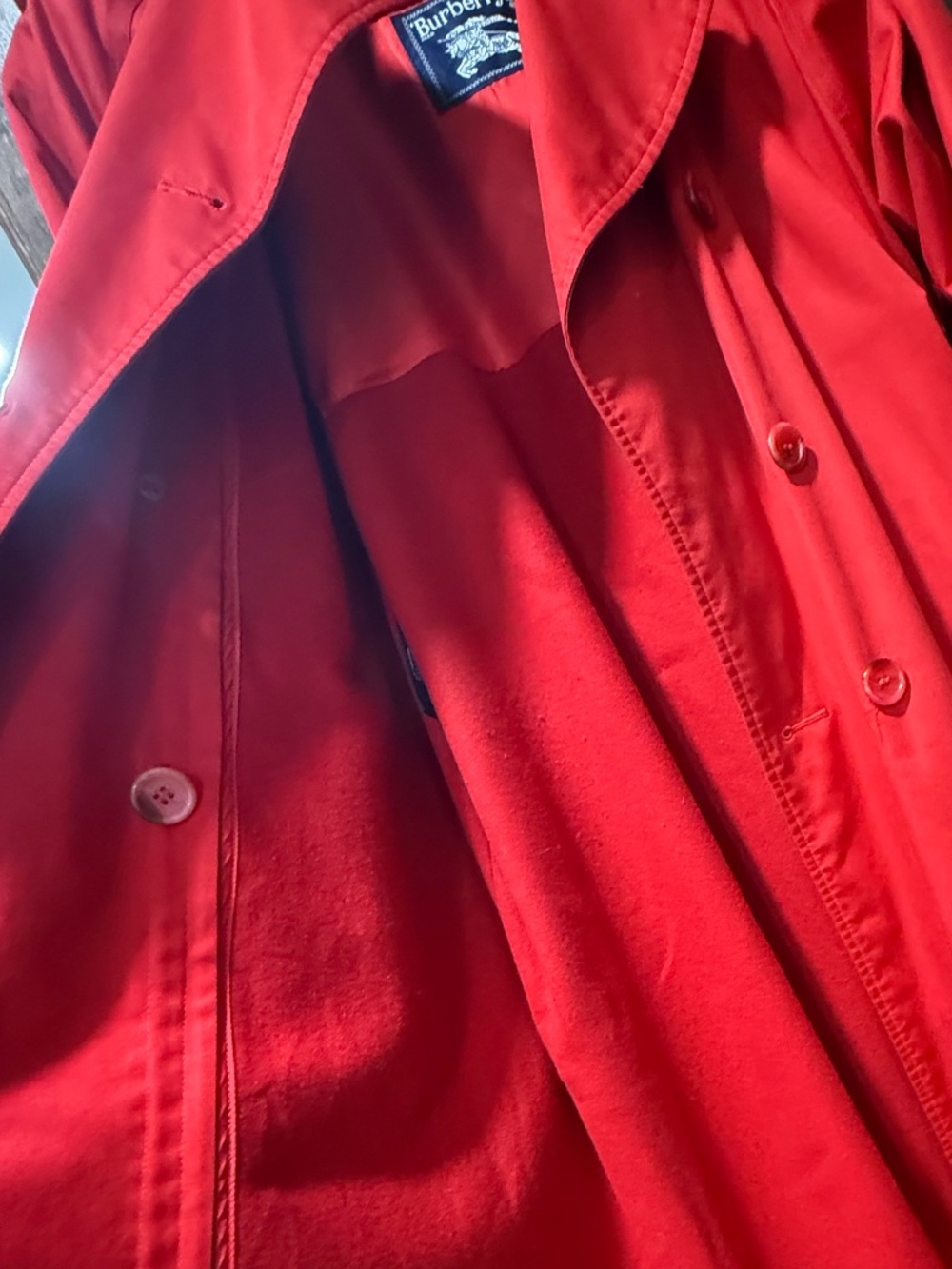 Vintage Burberrys' Prorsum Made in England Red Trench Coat liner - Picture 9 of 16